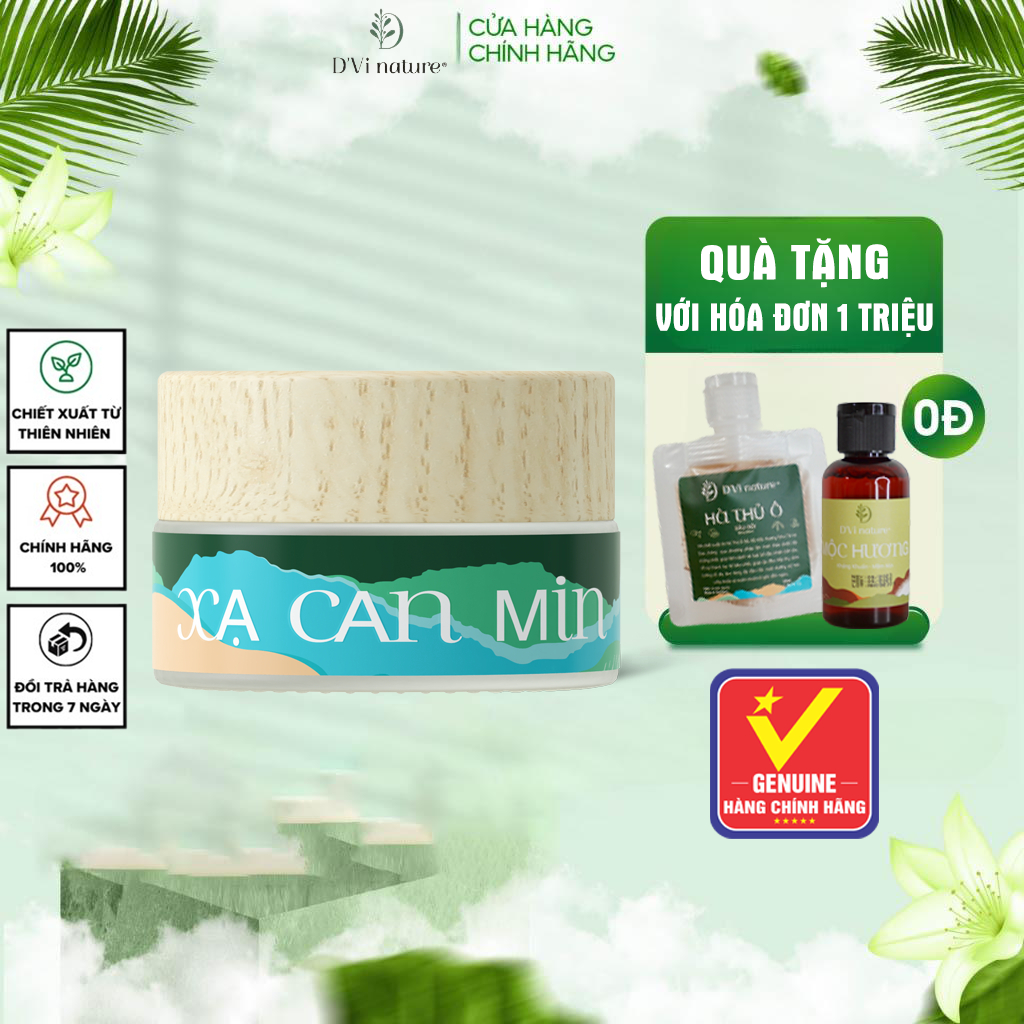 Tinh chất Xạ Can Mịn D'Vi Nature giúp da sáng mịn, hồng hào, se khít lỗ chân lông, sạch tuyến bã nhờn 20ml
