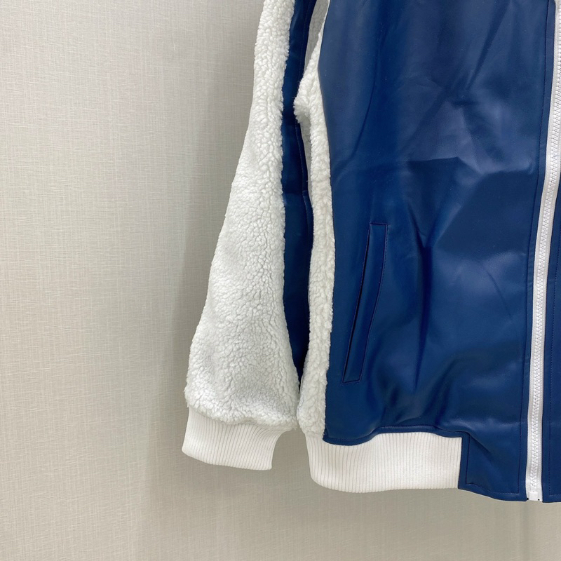 Áo khoác Bomber - Louis Vuitton - LV Leather Mix Teddy Oil new2023