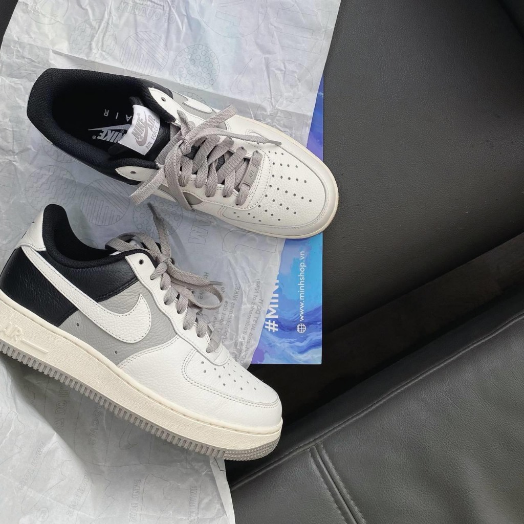 Giày _AF1 Gót Đen Nam Nữ, giày Air Force 1 Low Custom Black White Đủ Size Hót Trend 2023 Full Box Bill