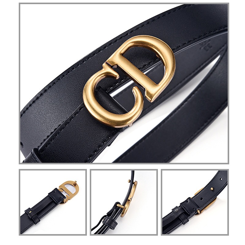 Thắt Lưng Nữ Bản Nhỏ, Size 2cm/2,8cm, Dây Lưng Nữ Cao Cấp, Màu Đen, Khóa Chữ C-D- TLN01