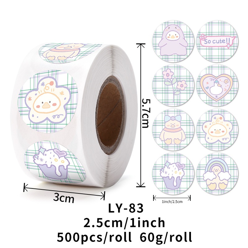 Cuộn 500 Sticker Thank You Nice Day Hình Dán Dễ Thương Trang Trí Sách Vở Gói Hàng Midi Corner