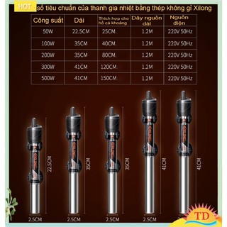 Sưởi bể cá xilong xl-999 / at-700 25w, 50w, 100w, 200w, 300w