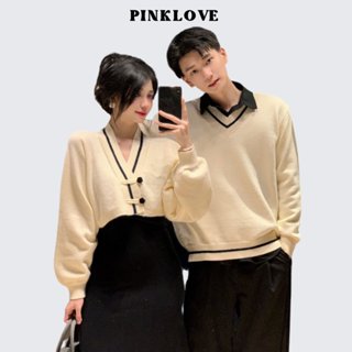 Đồ đôi nam nữ mùa đông set couple áo nam đầm nữ PINKLOVE hai món dáng dài vải len mịn đẹp thời trang cặp đôi P135