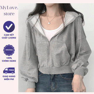 Áo Khoác Hoodie Croptop (Có Túi Trong) Dáng Rộng,Áo Khoác Croptop Ôm Body Siêu Xinh Phong Cách Hàn Quốc