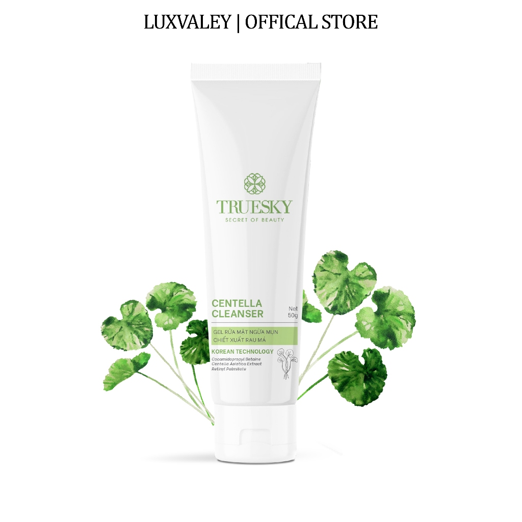 Sữa rửa mặt rau má Truesky Centella Cleanser 50g giúp sáng da ngừa mụn