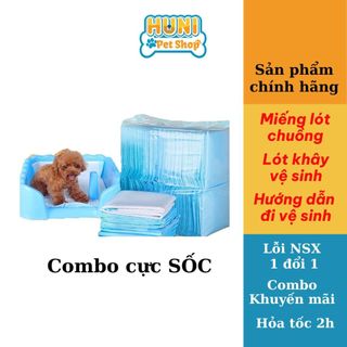 Tả lót cho chó mèo miếng lót chuồng ĐỦ SIZE SML tã lót cho chó siêu thấm hút (1 miếng) - Huni petshop