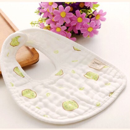 Yếm xô Muslin chữ U chất liệu vải xô dày dặn siêu thấm hút yếm dãi in hình dễ thương