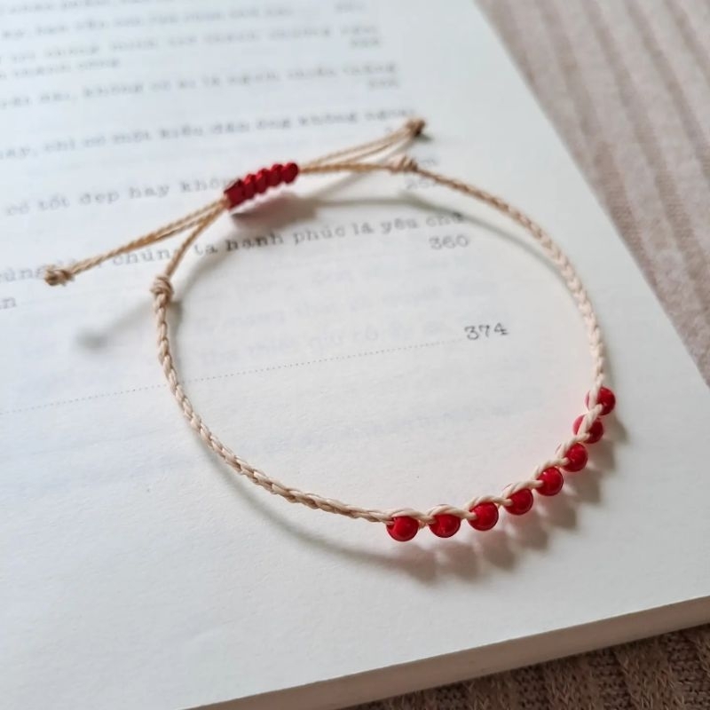 Vòng bính kiểu dây rút mix hạt