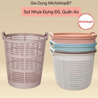 Sọt nhựa đựng quần áo, sọt đựng đồ đa năng, giỏ đựng đồ có quai nhựa Việt Nhật