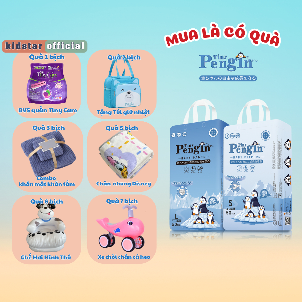 Bỉm Pengin chính hàng, bỉm pengin mẫu mới cho trẻ em đủ size S50/M50/L50/XL50/XXL50/XXXL50/4XL50/5XL50- kidstar_official
