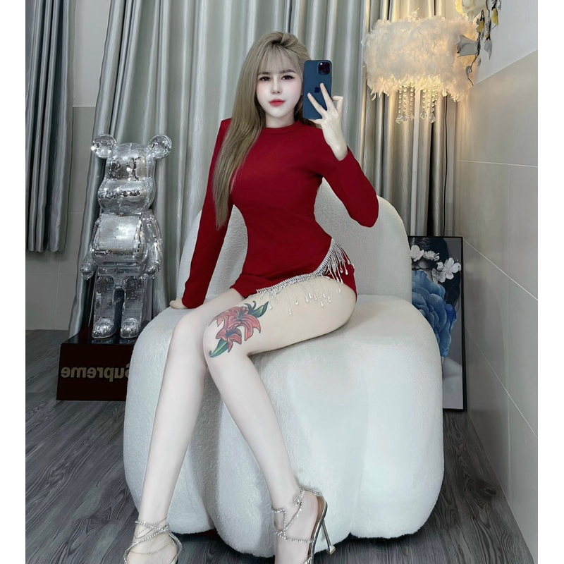 Set body tua đá xẻ tà+ quần short