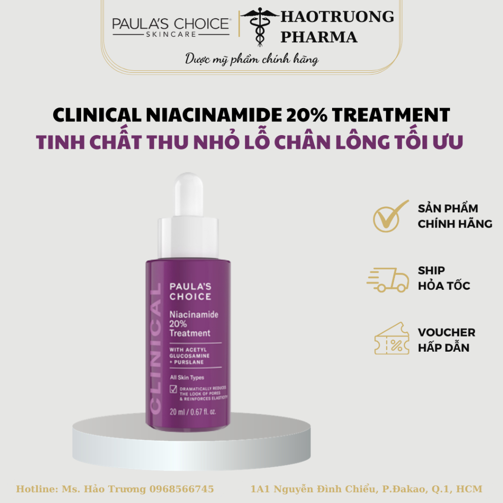 Tinh chất thu lỗ chân lông Paula's choice 20% niacinamide