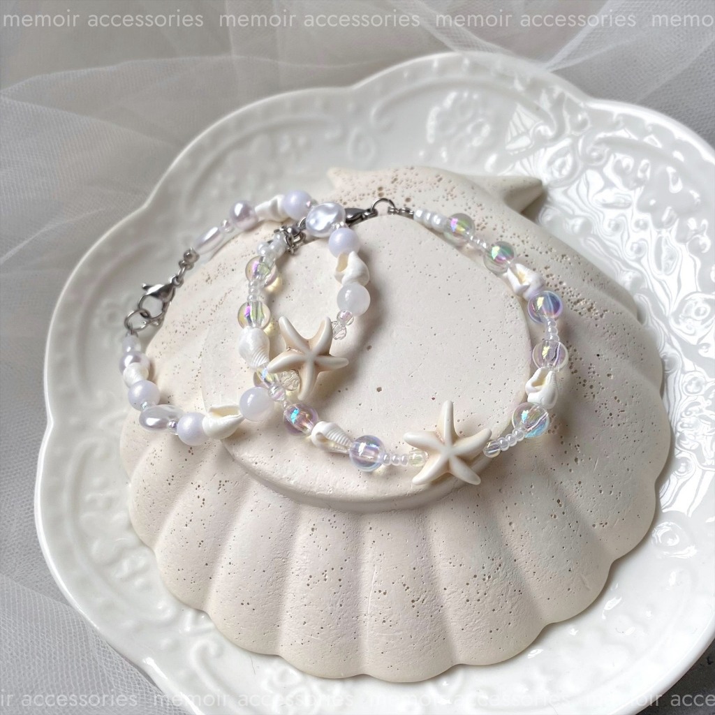 White Sand / Vòng tay sao biển vỏ sò phong cách mùa hè - Memoir Accessories