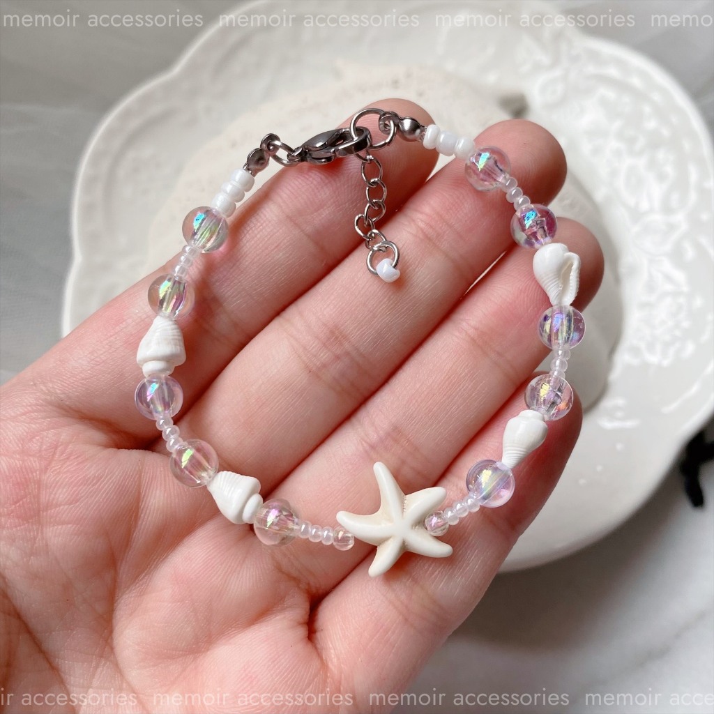 White Sand / Vòng tay sao biển vỏ sò phong cách mùa hè - Memoir Accessories