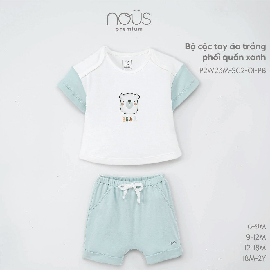 Bộ cộc tay cài vai NOUS 12m -24m