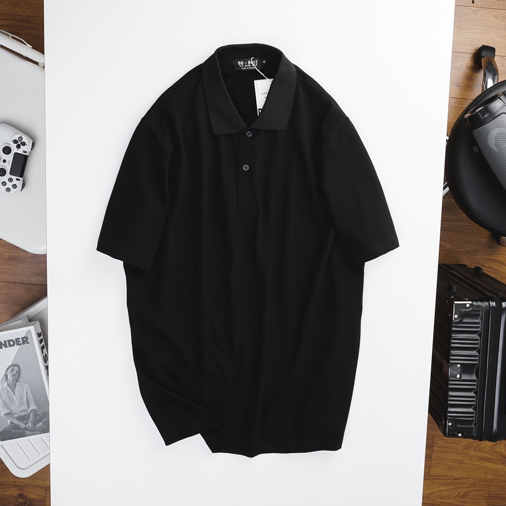 - ÁoThun Polo Nam Trơn Chất Cotton Màu Trắng - Đen Fom Bigsizemen 80 - 130kg