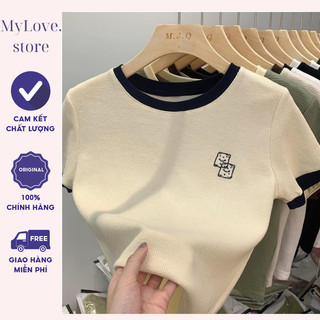 Áo thun nữ in hình mặt cười, áo thun baby tee ôm body siêu tôn dáng