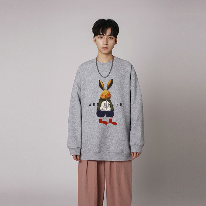 Áo dài tay trơn Nỉ Bông Unisex Monster X Street Thỏ Armi Sweater Ulzzang cặp đôi nam nữ form rộng oversize Hàn Quốc