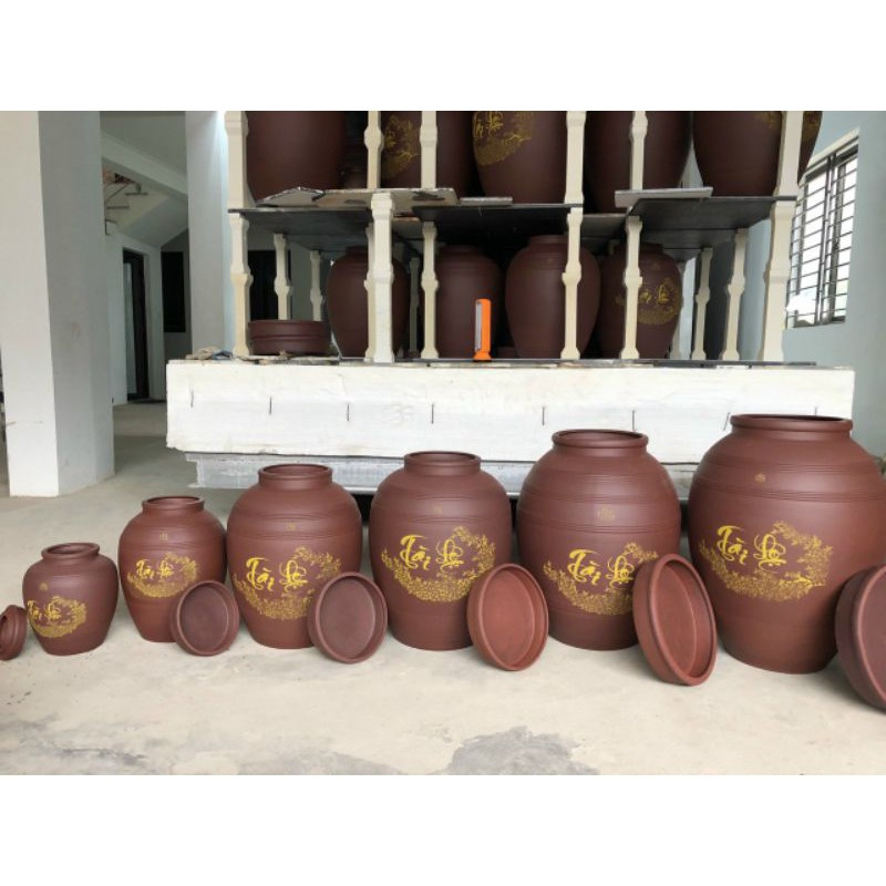 Vò ngâm rượu gốm Tài lộc Bát Tràng 3L, 5L, 10L