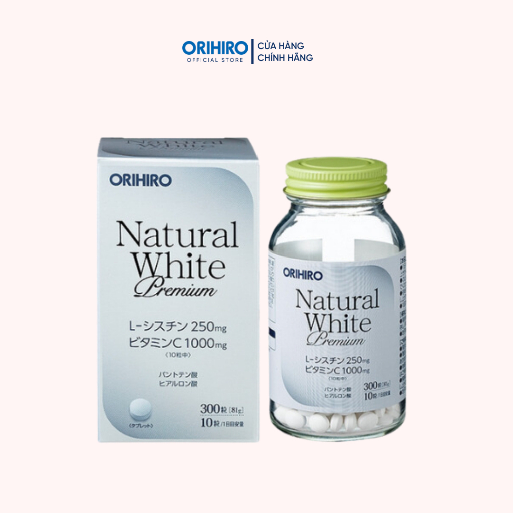 Viên uống trắng da Natural White Premium ORIHIRO, 300 viên/lọ