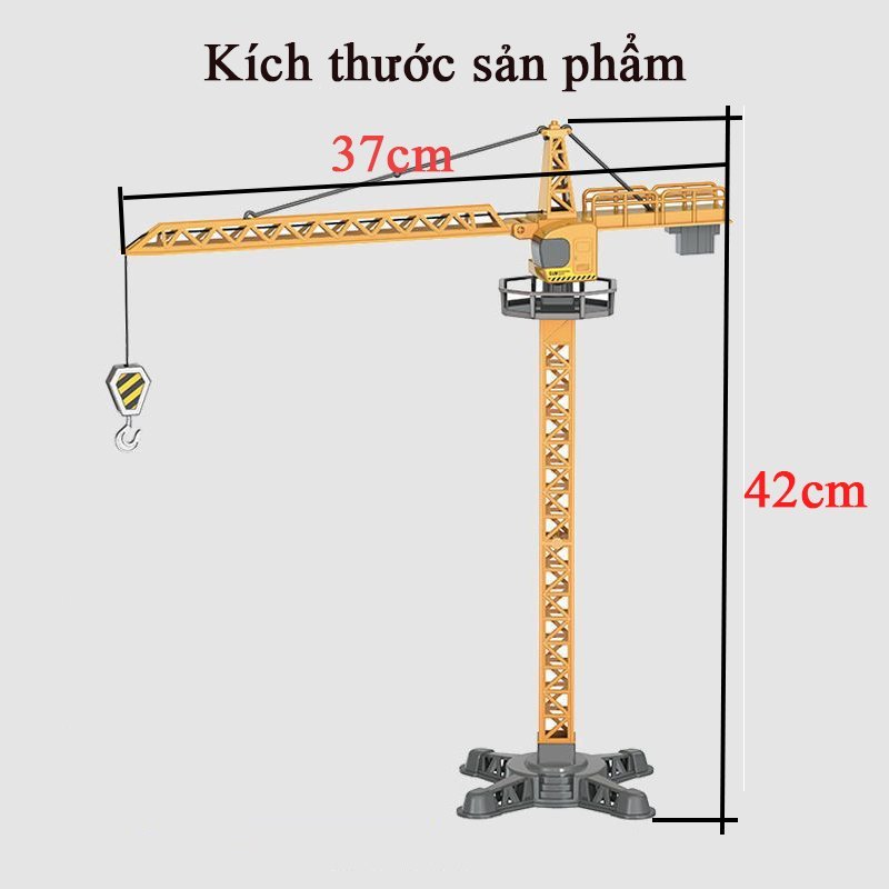 Đồ chơi mô hình cần trục tháp KAVY chất liệu hợp kim và nhựa, cao 95 cm, kích thước lớn