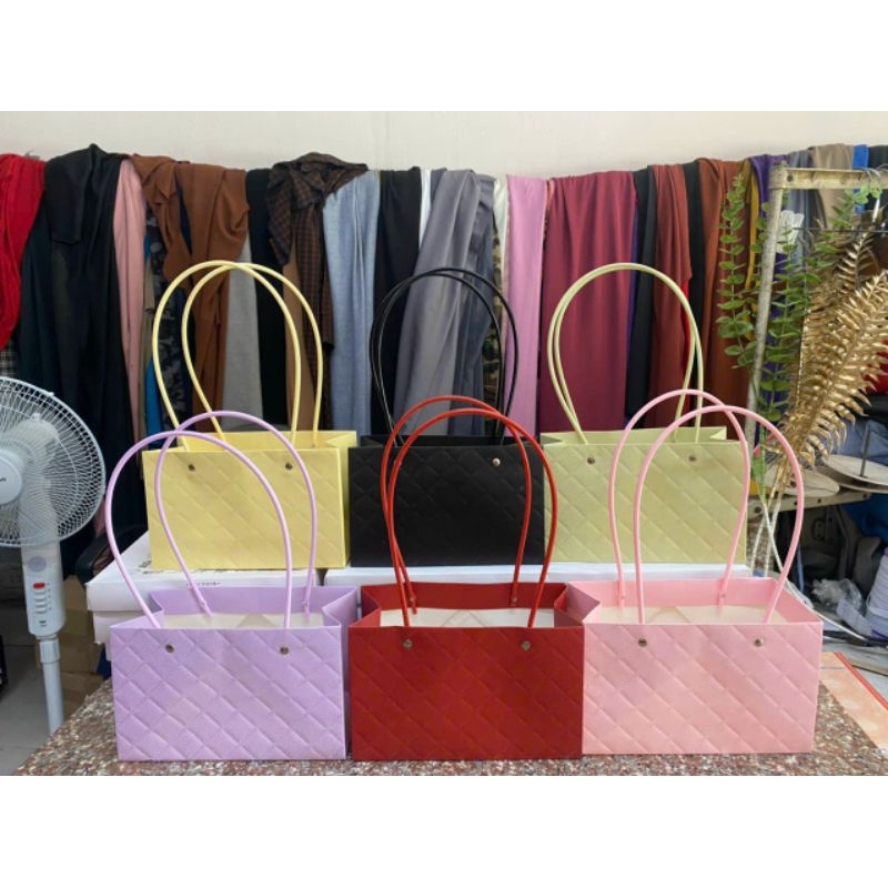 COMBO 10 TÚI , GIỎ CẮM HOA GIẤY QUAI PVC,giỏ cắm hoa quà tặng