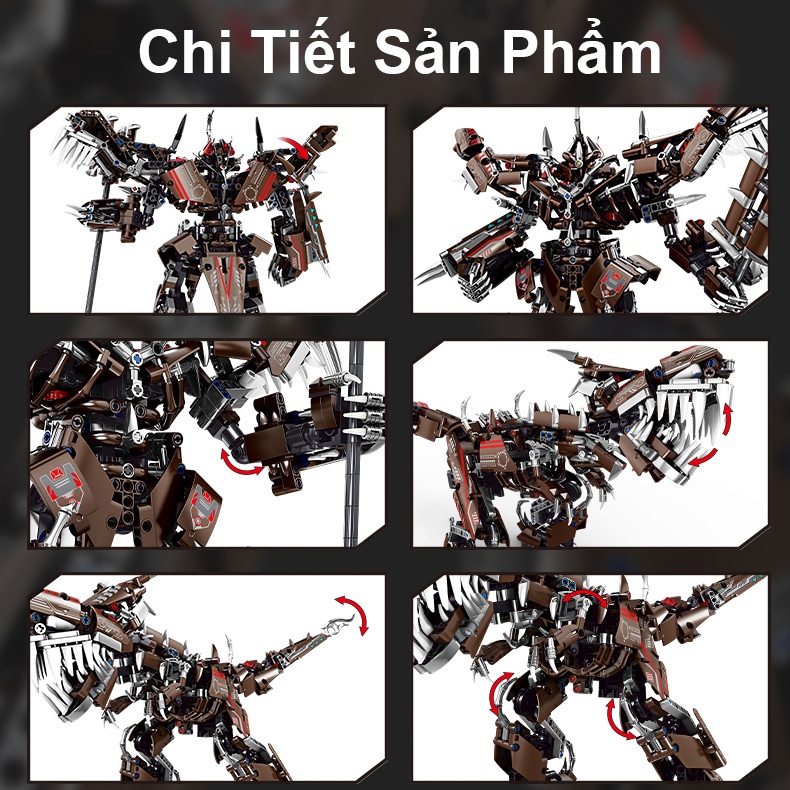 Đồ Chơi Lắp Ráp Kiểu Lego Robot Transformers Optimus Grimlock,Drift 2in1 Biến Hình Khủng Long,Máy Bay Với 1000+PCS