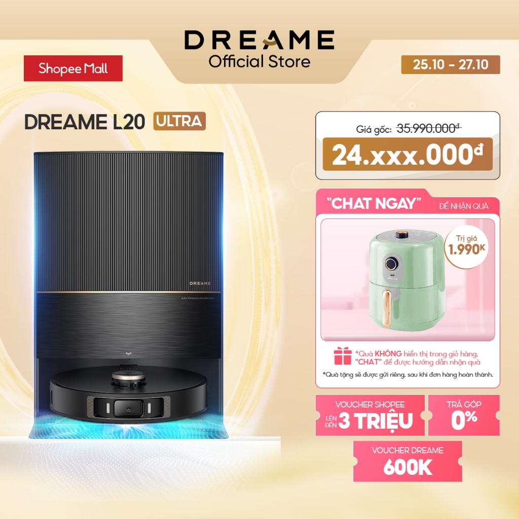 Robot hút bụi lau sàn chuyên dụng Dreame L20 Ultra - Bản quốc tế - BH 24th