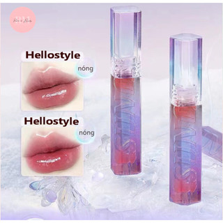 Son bóng hellostyle vỏ tím lên môi căng mọng tự nhiên