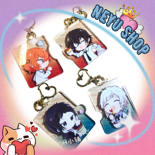 Móc khoá đôi Bungo Stray Dogs Dazai Chuuya Soukoku Shin Soukoku artist có bản quyền