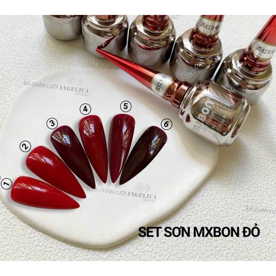 Sơn Mxbon đỏ - chọn lẻ mầu, chất siêu mướt [Nail mi Hanna]