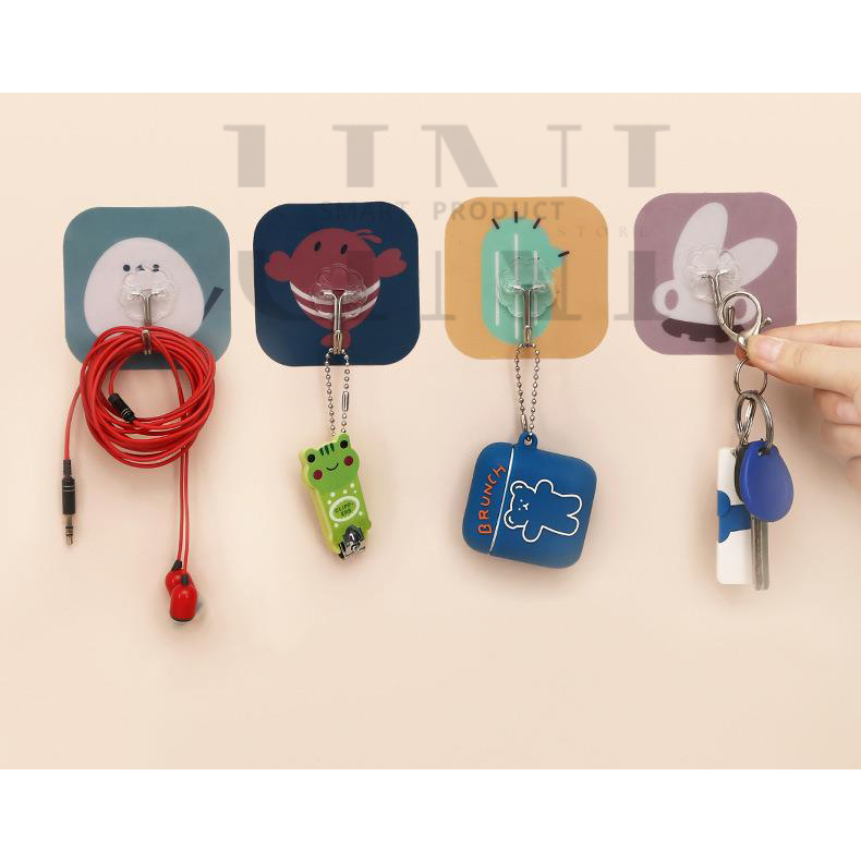 Móc Dán Tường Hoạt Hình Dễ Thương Keo Acrylic Cao Cấp 7.5 x7.5 cm siêu chắc chắn