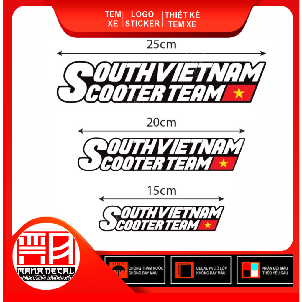 Tem dán xe máy Scooter team Việt Nam