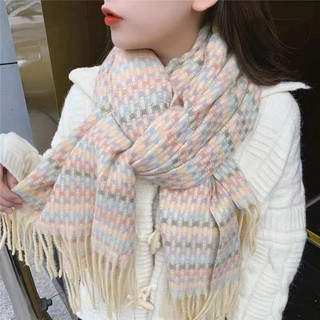Khăn len họa tiết kẻ ô nam nữ, khăn choàng cổ thanh lịch mùa đông k12 - lynh stores