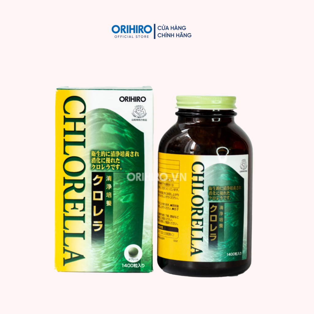 Tảo Lục Clean Chlorella hỗ trợ bảo vệ tim mạch Orihiro 1400 viên