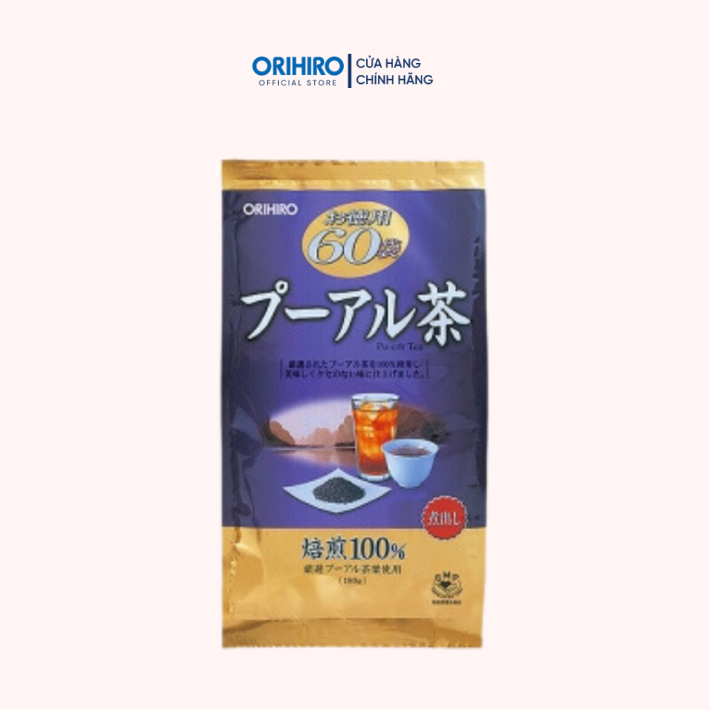 Trà Phổ Nhĩ hỗ trợ giảm mỡ máu, chống béo phì tốt cho sức khoẻ Orihiro 60 gói/túi