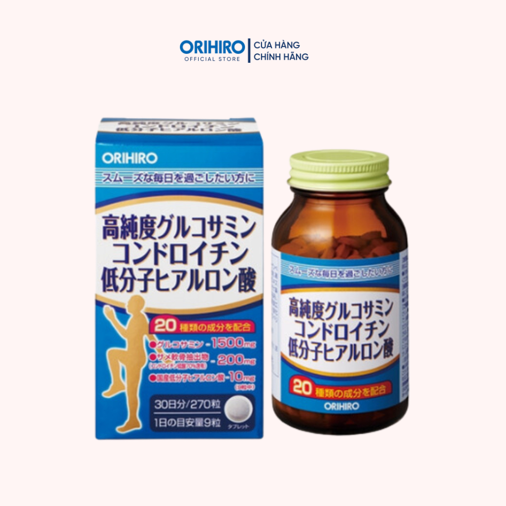 Viên uống bổ xương khớp tổng hợp Glucosamine và Chondroitin Orihiro 270 viên