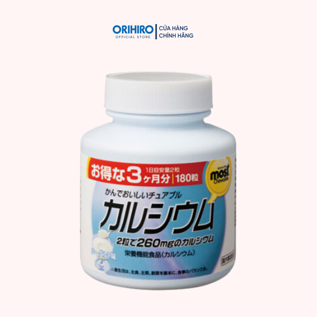 Viên nhai bổ sung Canxi vị sữa chua MOST Orihiro 180 viên