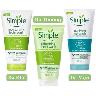 [Bao Hàng chính hãng ] Simple-Sữa Rữa Mặt Simple -Tẩy Trang Simple