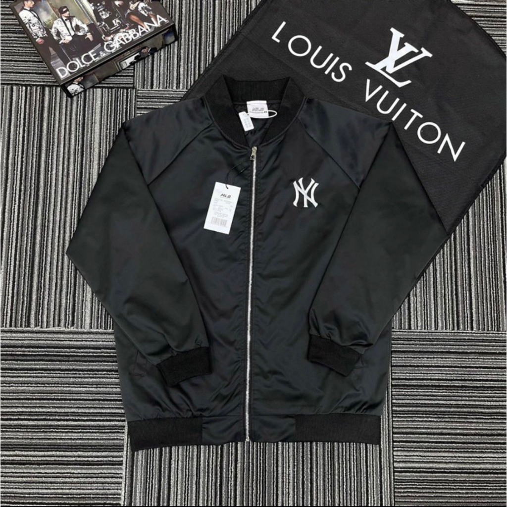 Áo Khoác Gió Bomber NY MLB Logo Thêu - Áo Khoác Gió Chất Dù 2 Lớp Phong Cách Hàn Quốc