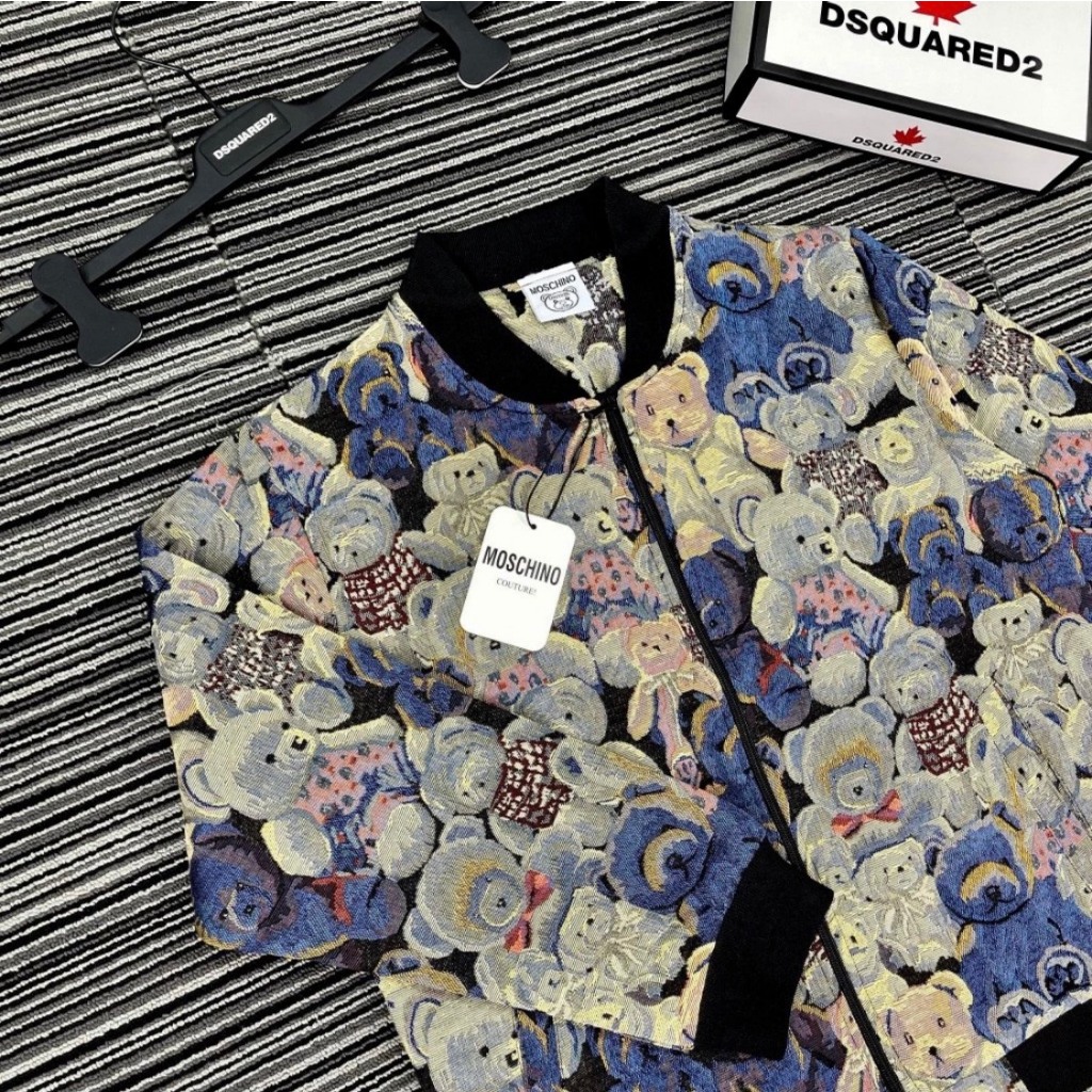 Áo Khoác Bomber Gấu Mochino Chất Vải Gấm 2 Lớp Cao Cấp - Áo Khoác Bomber Nam Nữ Hottrend 2023