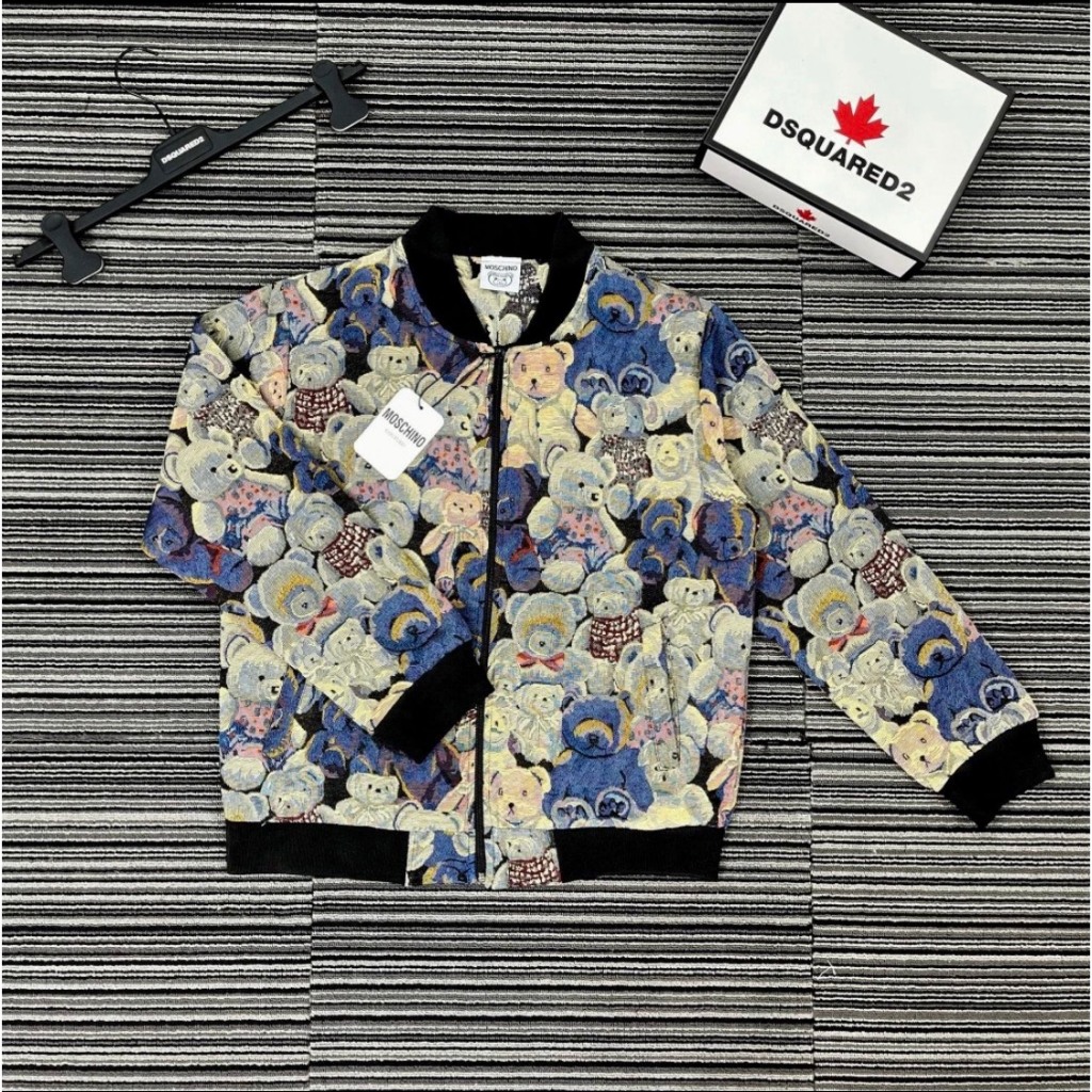 Áo Khoác Bomber Gấu Mochino Chất Vải Gấm 2 Lớp Cao Cấp - Áo Khoác Bomber Nam Nữ Hottrend 2023