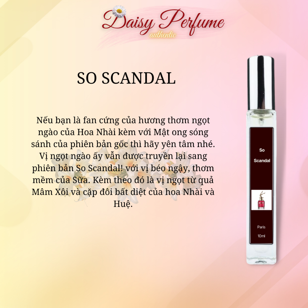 Nước Hoa Nữ Chính Hãng Deelab So Scandal Nước hoa chiết Quyến rũ, Gợi cảm, Khiêu khích