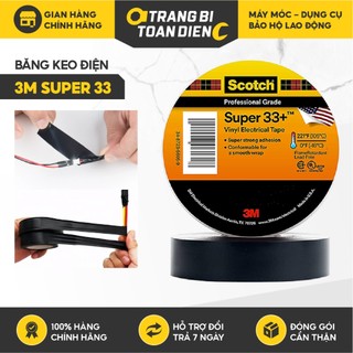 Băng keo điện 3M Scotch Super 33+ cách điện 600V, chịu nhiệt, chống cháy, chống mài mòn Băng keo 3M