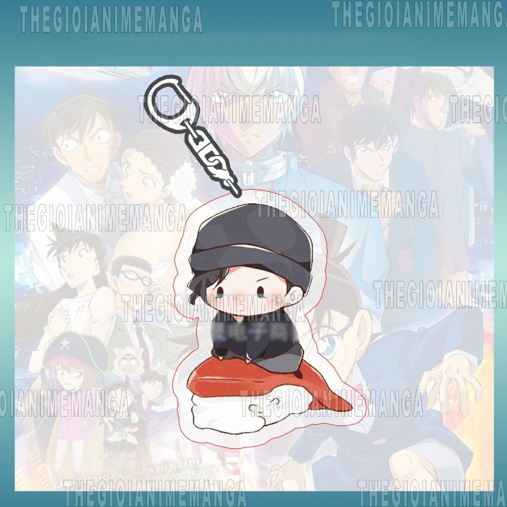 Móc khóa DETECTIVE CONAN ver ĐỒ ĂN Thám tử lừng danh in hình anime chibi mica trong acrylic keyring dễ thương