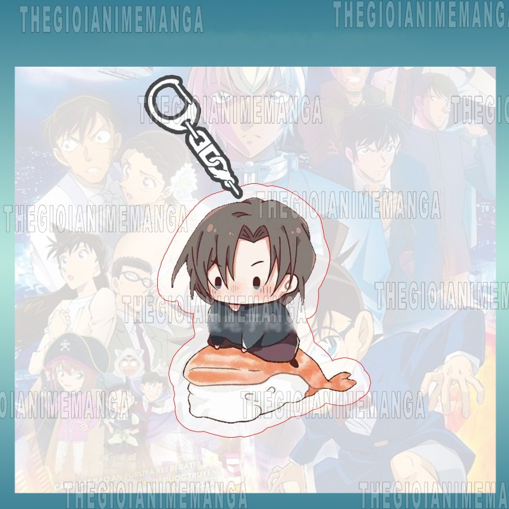 Móc khóa DETECTIVE CONAN ver ĐỒ ĂN Thám tử lừng danh in hình anime chibi mica trong acrylic keyring dễ thương