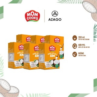 Combo 6 hộp Nước Cốt Dừa Mom Cooks 200ml/hộp  - Thương hiệu  Mom Cooks  - AZAGO STORE