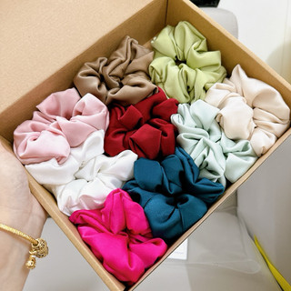 Cột tóc scrunchies satin/ lụa hàng thiết kế handmade by Mi - chất dày dặn
