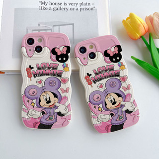 Ốp lưng iPhone Cạnh Sóng Bảo Vệ Cam Chuột Min Hồng Linh Động cho iph 6/6s/7/8/x/xr/xs/11/12/13/14/plus/pro/max - sm1543