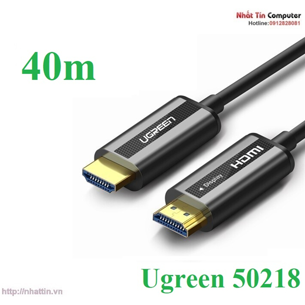 Cáp HDMI 2.0 sợi quang hợp kim kẽm 40m hỗ trợ 4K/60Hz chính hãng Ugreen 50218 cao cấp